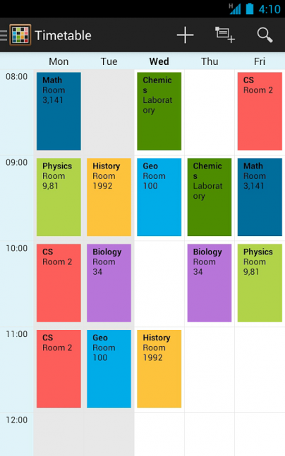 Timetable